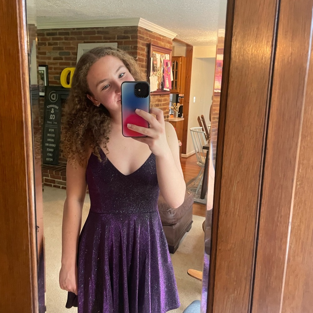 Sparkly Purple Homecoming Dress